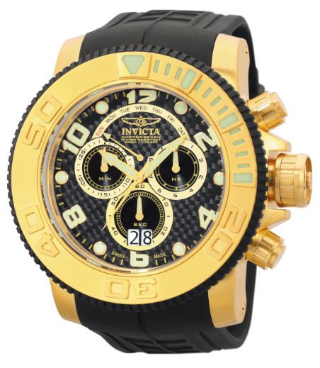 Invicta Men's 0415 Sea Hunter Quartz Chronograph Black Dial Watch